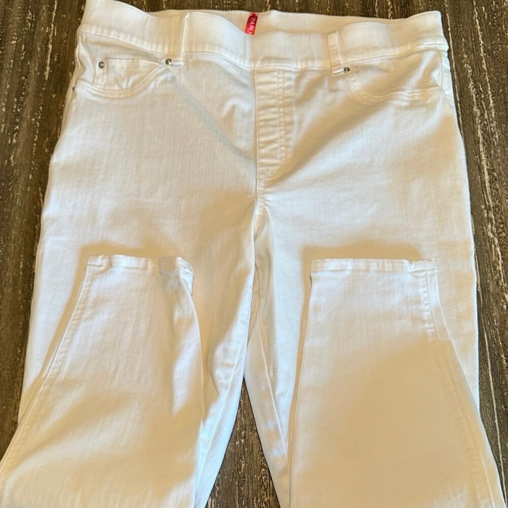 SPANX Stretch Denim Jeans Pants Skinny Slim Ankle White Women’s Size XL Petite